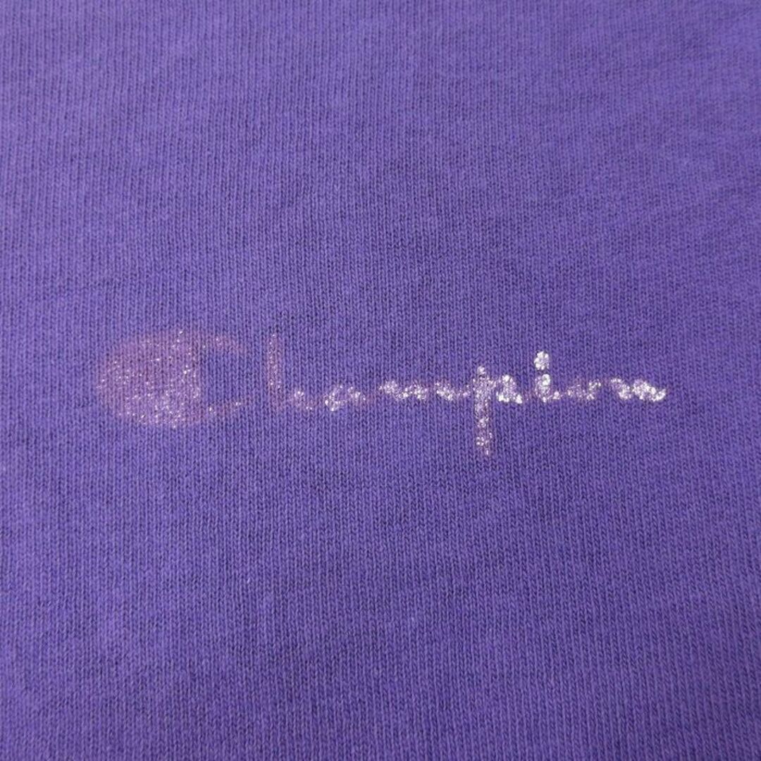 Champion(チャンピオン)のL★古着 チャンピオン champion 半袖 ビンテージ Tシャツ メンズ 90年代 90s ワンポイントロゴ クルーネック 紫 パープル 24feb22 中古 メンズのトップス(Tシャツ/カットソー(半袖/袖なし))の商品写真