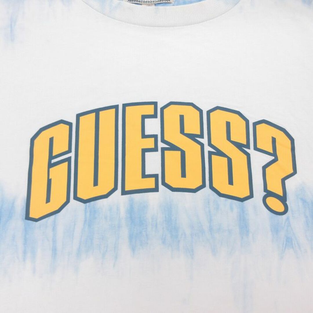 GUESS(ゲス)のXL★古着 ゲス GUESS 半袖 ビンテージ ブランド Tシャツ メンズ 00年代 00s ビッグロゴ 大きいサイズ コットン クルーネック 白他 ホワイト タイダイ 【spe】 24feb23 中古 メンズのトップス(Tシャツ/カットソー(半袖/袖なし))の商品写真