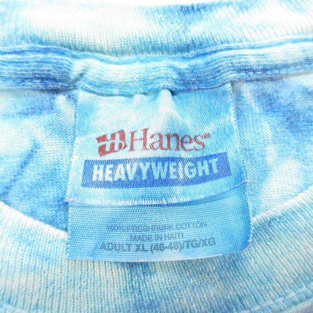 Hanes(ヘインズ)のXL★古着 ヘインズ Hanes 半袖 ビンテージ Tシャツ メンズ 00年代 00s バーボンストリート ニューオーリンズ 刺繍 大きいサイズ コットン クルーネック 青 ブルー タイダイ 24feb24 中古 メンズのトップス(Tシャツ/カットソー(半袖/袖なし))の商品写真