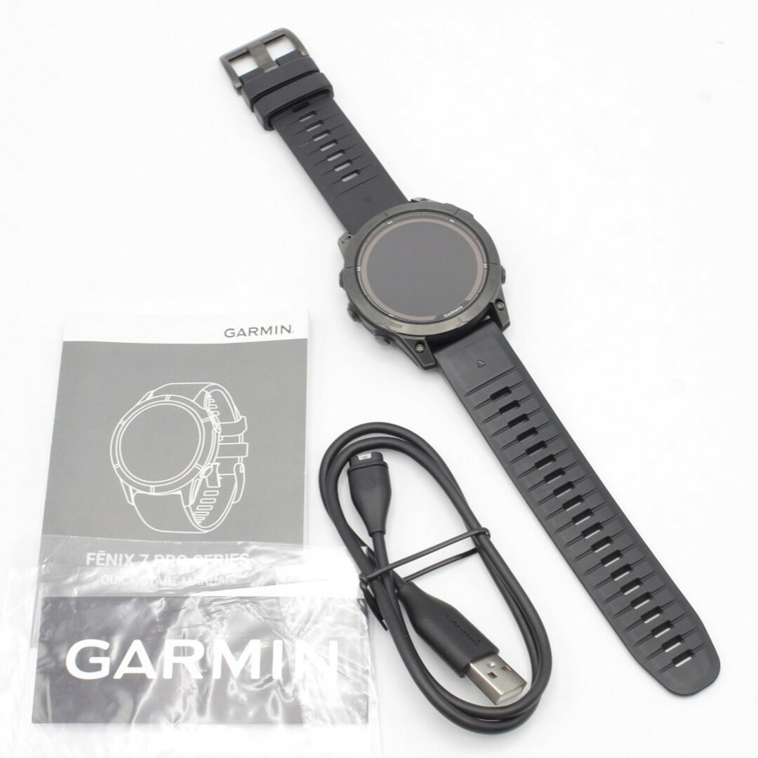 GARMIN(ガーミン)の【美品】GARMIN fenix 7 Pro Sapphire Dual Power 010-02777-52 Ti Carbon Gray DLC / Black スマートウォッチ フェニックス セブン プロ ガーミン 本体 メンズの時計(腕時計(デジタル))の商品写真