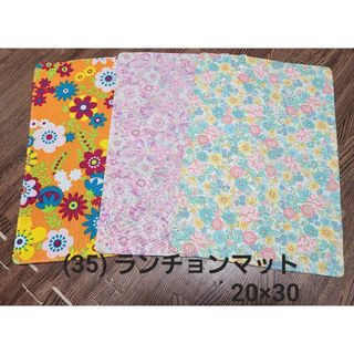 (35) ハンドメイド ランチョンマット3枚 20×30(その他)