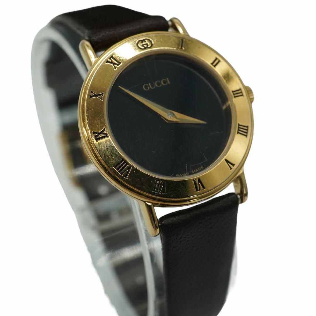 Gucci(グッチ)の【電池交換済】GUCCI　グッチ　G2　アンティーク　腕時計　レディース　黒 メンズの時計(腕時計(アナログ))の商品写真