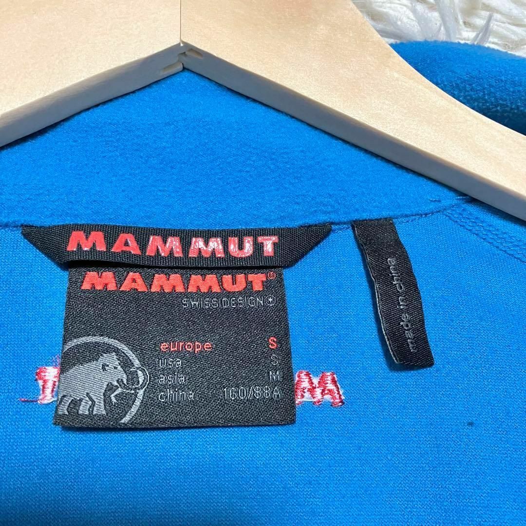 Mammut(マムート)の良品✨マムート フリース ジャケット ジップアップ マンモス 刺繍 ロゴ 青 M レディースのジャケット/アウター(ブルゾン)の商品写真