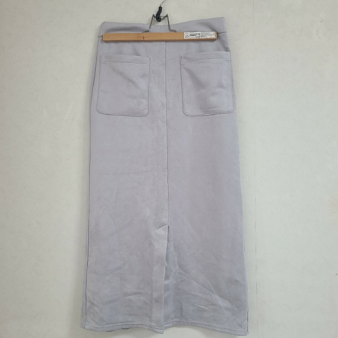 タイトロングスカート　グレー　M レディースのスカート(ひざ丈スカート)の商品写真