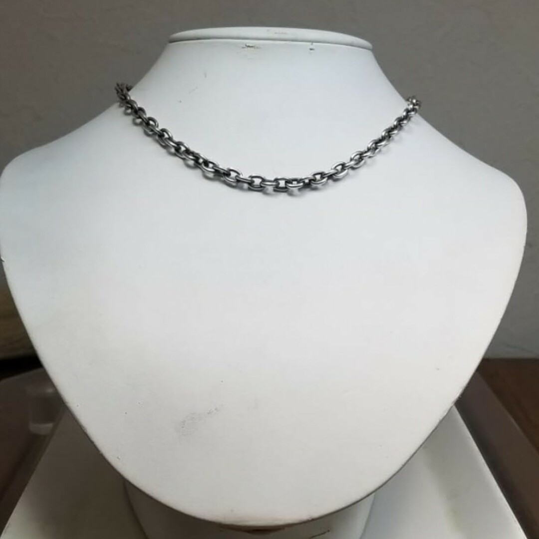 太さ5.3mm全長50cm】燻あずきチェーンシルバーネックレス 太さ5.3mm全長50cm】燻あずきチェーンシルバーネックレス
