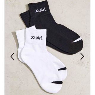 エックスガール(X-girl)のLOGO 2P SOCKS  X-girl エックスガール ソックス 通学 (ソックス)