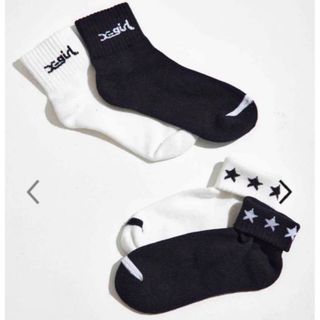 エックスガール(X-girl)のLOGO 2P SOCKS  X-girl エックスガール ソックス 通勤 通学(ソックス)