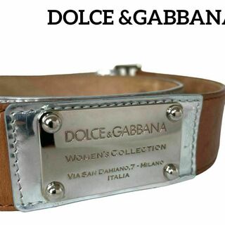 DOLCE&GABBANA - ドルチェアンドガッバーナ　レディース　ベルト　シルバー　レザー　プレート