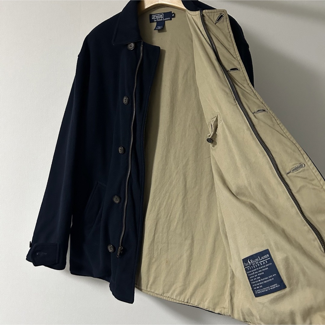 Ralph Lauren(ラルフローレン)の希少90s ラルフローレン　フリースジャケット　コート　USA製POLARTEC メンズのジャケット/アウター(ピーコート)の商品写真