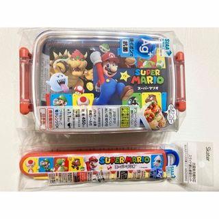 ニンテンドウ(任天堂)の新品  スーパーマリオブラザーズ　お弁当箱　お箸　セット(弁当用品)