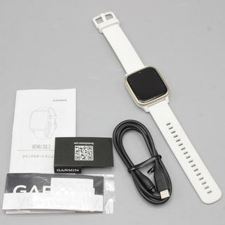 ガーミン(GARMIN)の【美品】GARMIN Venu Sq 2 Music Ivory/Peach Gold 010-02700-71 ガーミン スマートウォッチ ヴェニュー エスキュー本体(腕時計(デジタル))