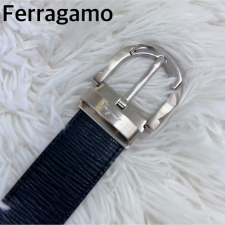 Salvatore Ferragamo - 美品　フェラガモ ベルト レザー　ブラック×シルバー