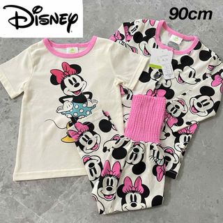 ディズニー(Disney)の新品★Disney ミニーちゃん 長袖＆半袖Tシャツ 長ズボン パジャマ 90(パジャマ)