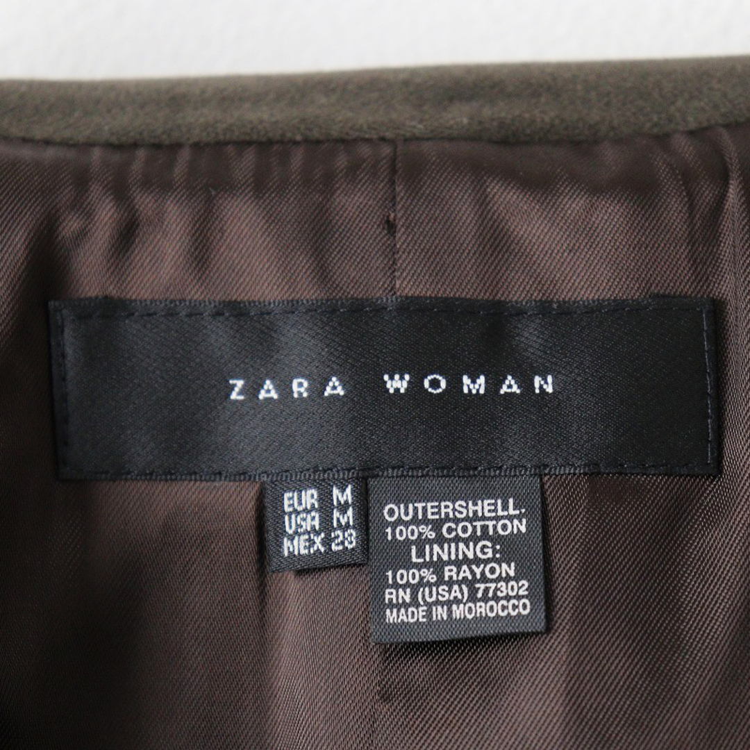 ZARA(ザラ)のザラウーマン ZARA WOMAN モールスキン ロングトレンチコート M/ダークブラウン ブルゾン アウター 秋冬【2400013769150】 レディースのジャケット/アウター(トレンチコート)の商品写真