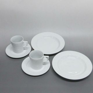 マイセン(MEISSEN)のMeissen(マイセン) 食器新品同様  - 白 カップ&ソーサー×2点/プレート×2点/フラワー(花) 陶器(その他)