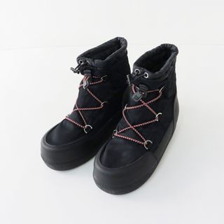 HUNTER - 美品 ハンター HUNTER ORG SNOW SHORT QUILTED BOOT スノー ショート キルト ブーツ US6/ブラック 防寒 靴 シューズ【2400013781138】