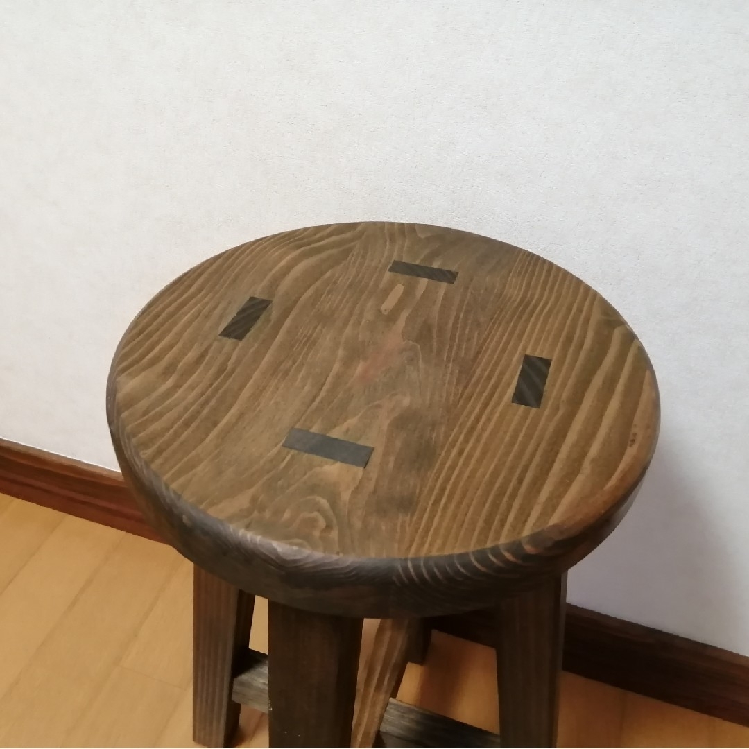 【ほぞ組】木製スツール　高さ65cm　丸椅子　stool 　猫犬 インテリア/住まい/日用品の椅子/チェア(スツール)の商品写真