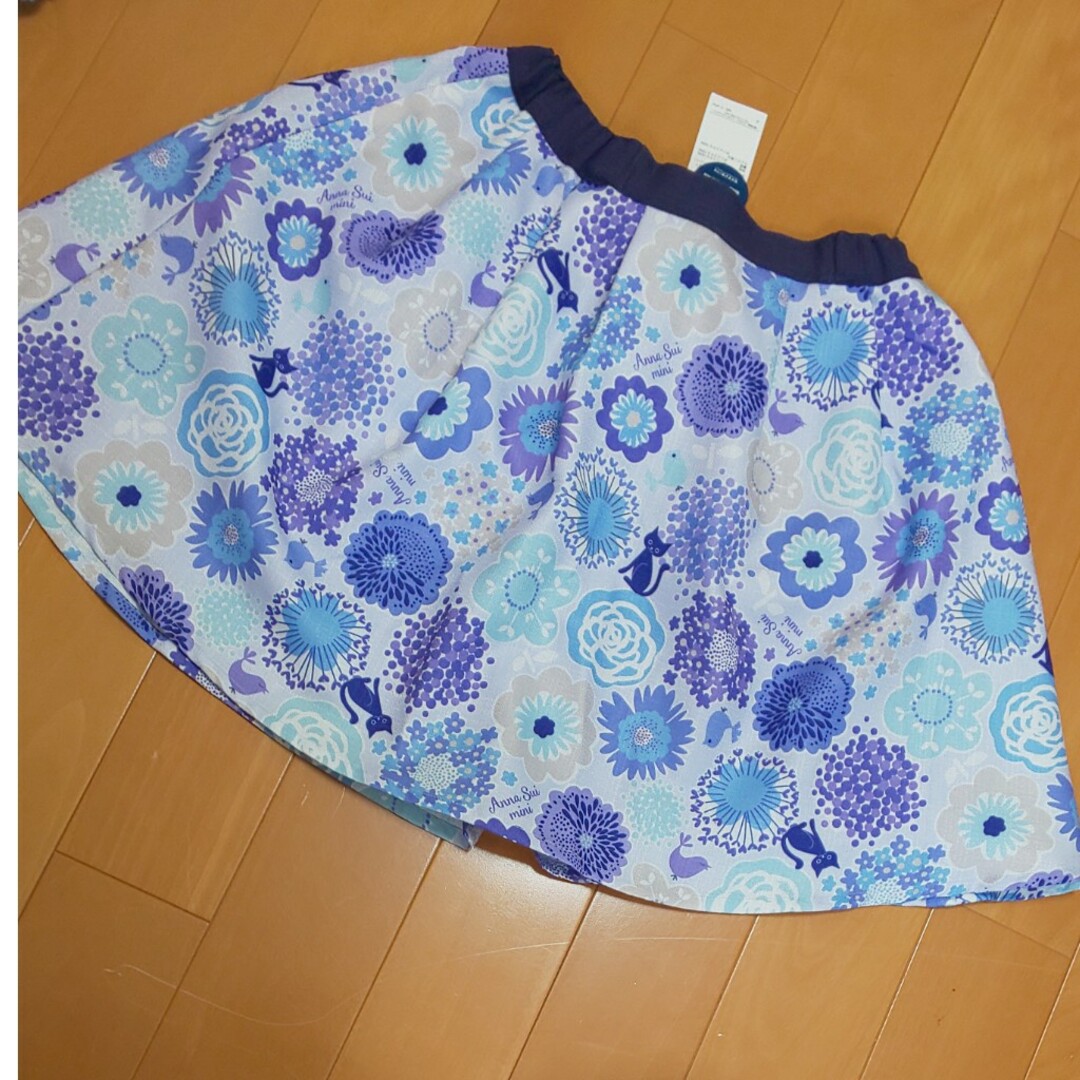 ANNA SUI mini(アナスイミニ)のアナスイミニ LLsize 花猫紫スカート キッズ/ベビー/マタニティのキッズ服女の子用(90cm~)(スカート)の商品写真