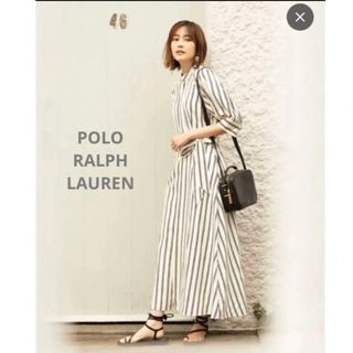 ポロラルフローレン(POLO RALPH LAUREN)のPOLORALPH LAUREN ストライプド マルベリー シルクドレス桐谷美玲(ロングワンピース/マキシワンピース)