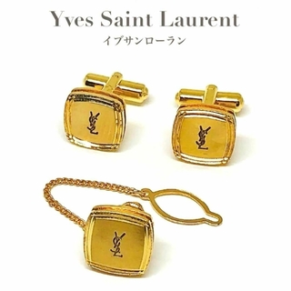 Yves Saint Laurent - YSL イブサンローラン カフス カフリンクス ネクタイピン ロゴ ブランド