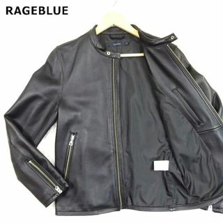 RAGEBLUE - 美品　レイジブルー　ラムレザー　シングルライダース　ダブルジップ　M　ブラック