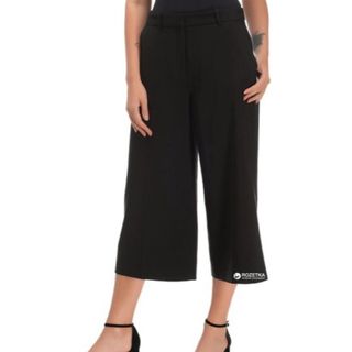 ザラ(ZARA)のザラ ZARA クロップド パンツ ボトム ブラック ストレート ミドル丈 XS(クロップドパンツ)