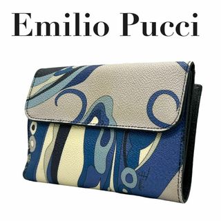 エミリオプッチ(EMILIO PUCCI)のEmilio Pucci エミリオプッチ　M2 三つ折り財布　総柄　ダブルホック(Tシャツ(半袖/袖なし))