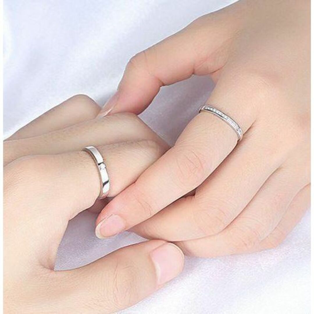 512☆2個セット☆ジルコニア 指輪☆シルバー リング☆ペアリング 男女ペア レディースのアクセサリー(リング(指輪))の商品写真
