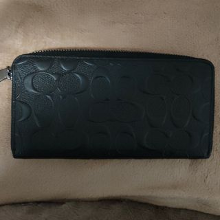 コーチ(COACH)のコーチ 財布 COACH 長財布 メンズ エンボスド シグネチャー レザー 中古(長財布)