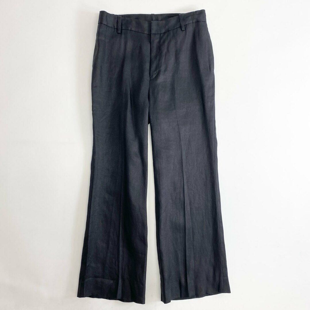 DEUXIEME CLASSE(ドゥーズィエムクラス)の35c24 Deuxieme Classe ドゥーズィエムクラス リネンパンツ 38 ブラック LINEN PANTS 日本製 春夏 レディースのパンツ(その他)の商品写真