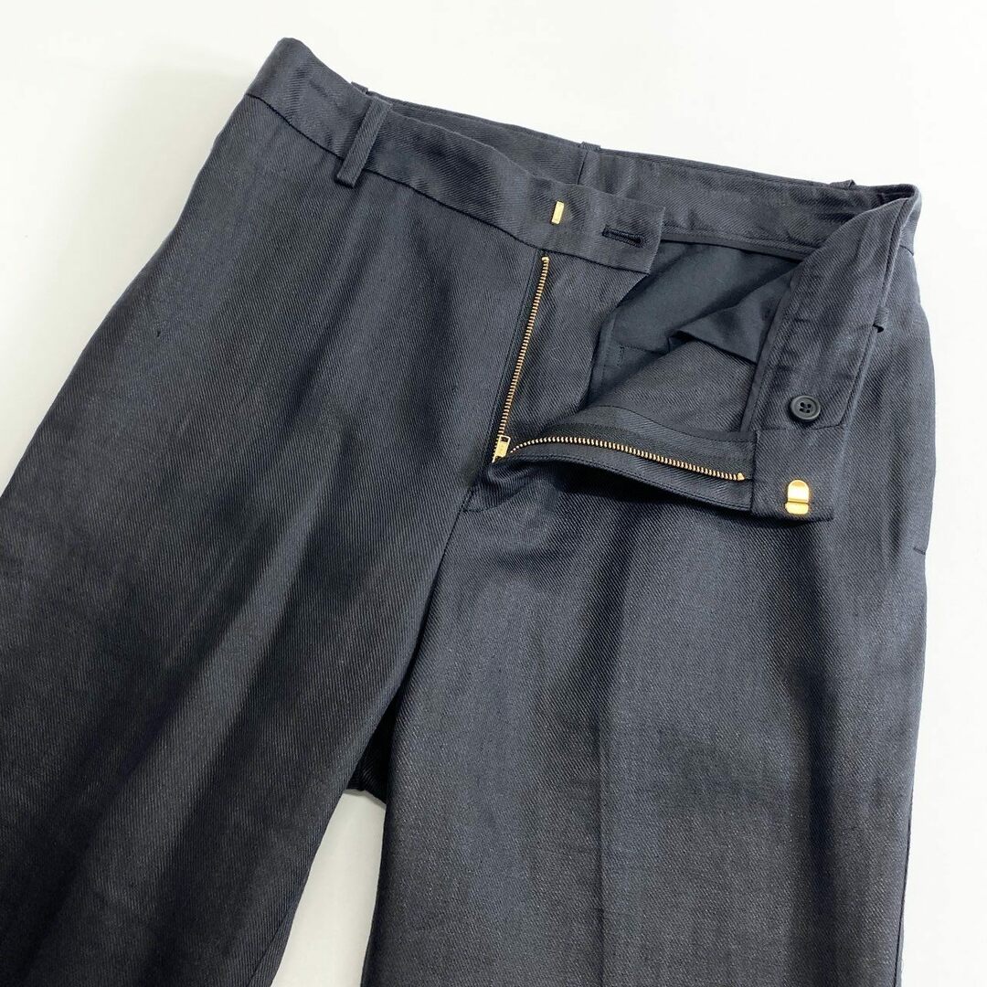 DEUXIEME CLASSE(ドゥーズィエムクラス)の35c24 Deuxieme Classe ドゥーズィエムクラス リネンパンツ 38 ブラック LINEN PANTS 日本製 春夏 レディースのパンツ(その他)の商品写真