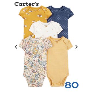 carter's - 【新品未使用】ロンパース80/5枚セット/ペイズリー柄/半袖/ドット/女の子