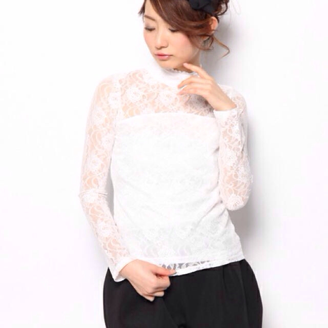 MERCURYDUO(マーキュリーデュオ)の14ss♡レースボトルネックTシャツ レディースのトップス(カットソー(長袖/七分))の商品写真