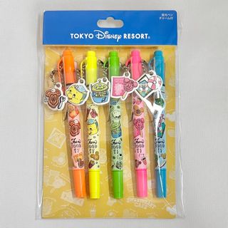 ディズニー(Disney)の<新品>パークフードモチーフ 蛍光ペン チャーム付き 5本セット ディズニー(キャラクターグッズ)