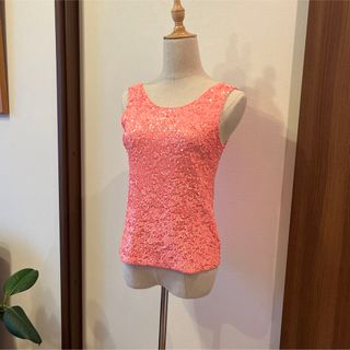 ジェイクルー(J.Crew)のJ.CREW ピンクのスパンコールのタンク(タンクトップ)