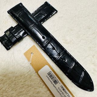 4374#20mm-18mmブラック★本物クロコダイル腕時計用ベルト