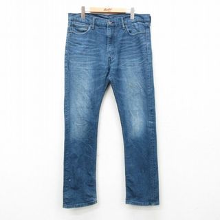 リーバイス(Levi's)のW36★古着 リーバイス Levis 513 ジーンズ メンズ ヒゲ 紺 ネイビー デニム 24feb26 中古 ボトムス ジーパン Gパン ロング パンツ(ワークパンツ/カーゴパンツ)