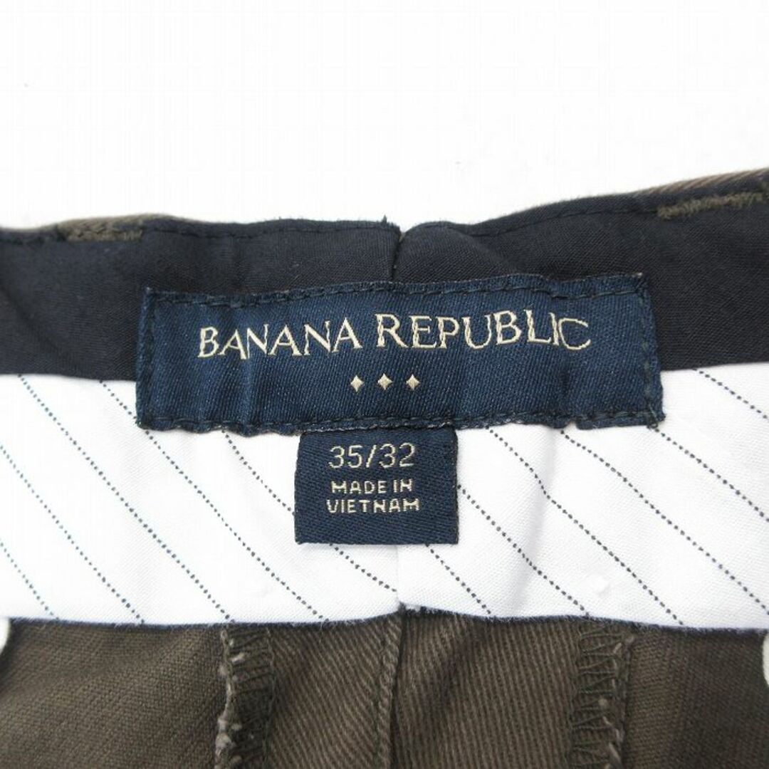 Banana Republic(バナナリパブリック)のW37★古着 バナナリパブリック BANANA REPUBLIC ブランド スラックス パンツ メンズ コットン 濃茶他 ブラウン 24feb28 中古 ボトムス ロング メンズのパンツ(ワークパンツ/カーゴパンツ)の商品写真