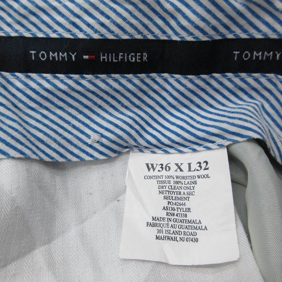 TOMMY HILFIGER(トミーヒルフィガー)のW37★古着 トミーヒルフィガー TOMMY HILFIGER ブランド パンツ メンズ ウール 紺 ネイビー 24feb28 中古 ボトムス ロング メンズのパンツ(ワークパンツ/カーゴパンツ)の商品写真