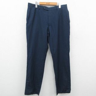 トミーヒルフィガー(TOMMY HILFIGER)のW37★古着 トミーヒルフィガー TOMMY HILFIGER ブランド パンツ メンズ ウール 紺 ネイビー 24feb28 中古 ボトムス ロング(ワークパンツ/カーゴパンツ)