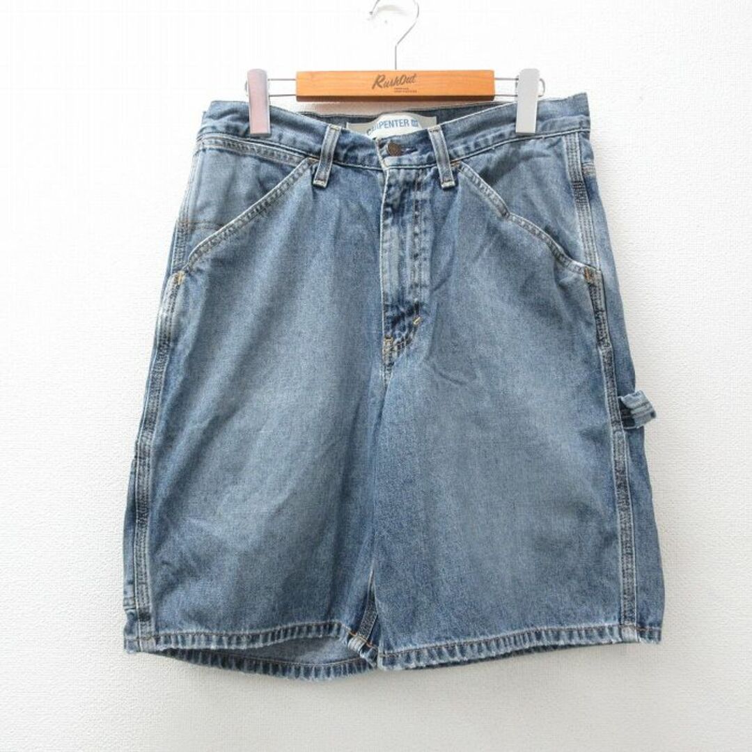 GAP(ギャップ)のW31★古着 ギャップ GAP ショート ペインター パンツ ショーツ メンズ 紺 ネイビー デニム 24feb28 中古 ボトムス 短パン ショーパン メンズのパンツ(ワークパンツ/カーゴパンツ)の商品写真