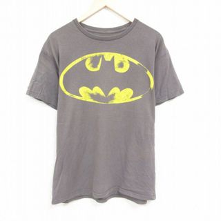 XL★古着 半袖 Tシャツ メンズ DCコミックス バットマン BATMAN コットン クルーネック グレー 24feb26 中古(Tシャツ/カットソー(半袖/袖なし))