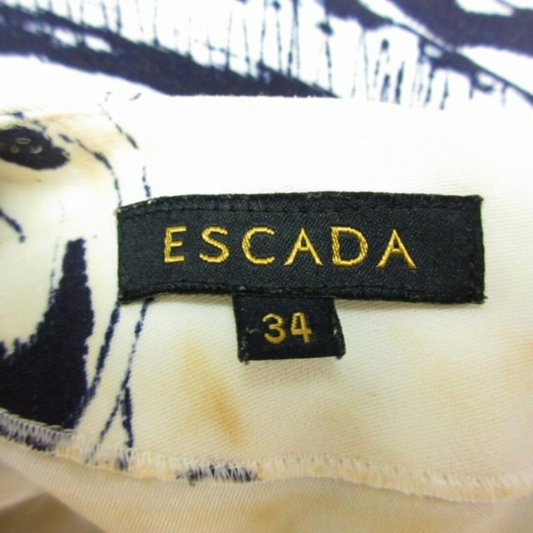 ESCADA(エスカーダ)のエスカーダ ESCADA 総柄 ワンピース 花柄 34 約S 白 IBO48 レディースのワンピース(ひざ丈ワンピース)の商品写真