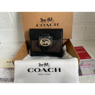 コーチ(COACH)のCOACH 三つ折財布シグネチャー ブラウン新品未使用品(財布)