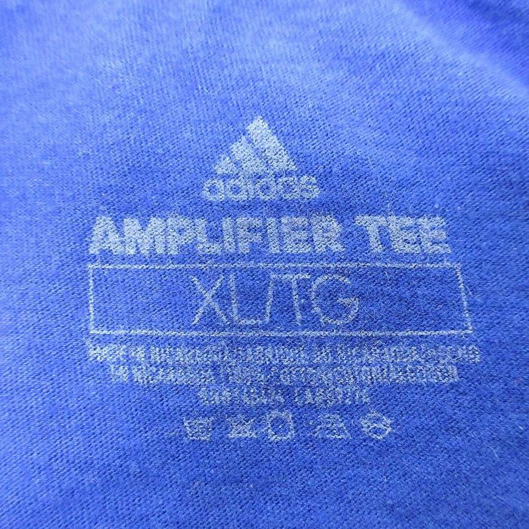 adidas(アディダス)のXL★古着 アディダス adidas 半袖 Tシャツ メンズ ビッグロゴ コットン クルーネック 青 ブルー 24feb27 中古 メンズのトップス(Tシャツ/カットソー(半袖/袖なし))の商品写真