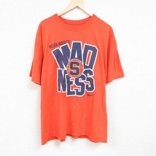 ナイキ(NIKE)のXL★古着 ナイキ NIKE 半袖 ブランド Tシャツ メンズ NCAA 大きいサイズ コットン クルーネック オレンジ 24feb27 中古(Tシャツ/カットソー(半袖/袖なし))