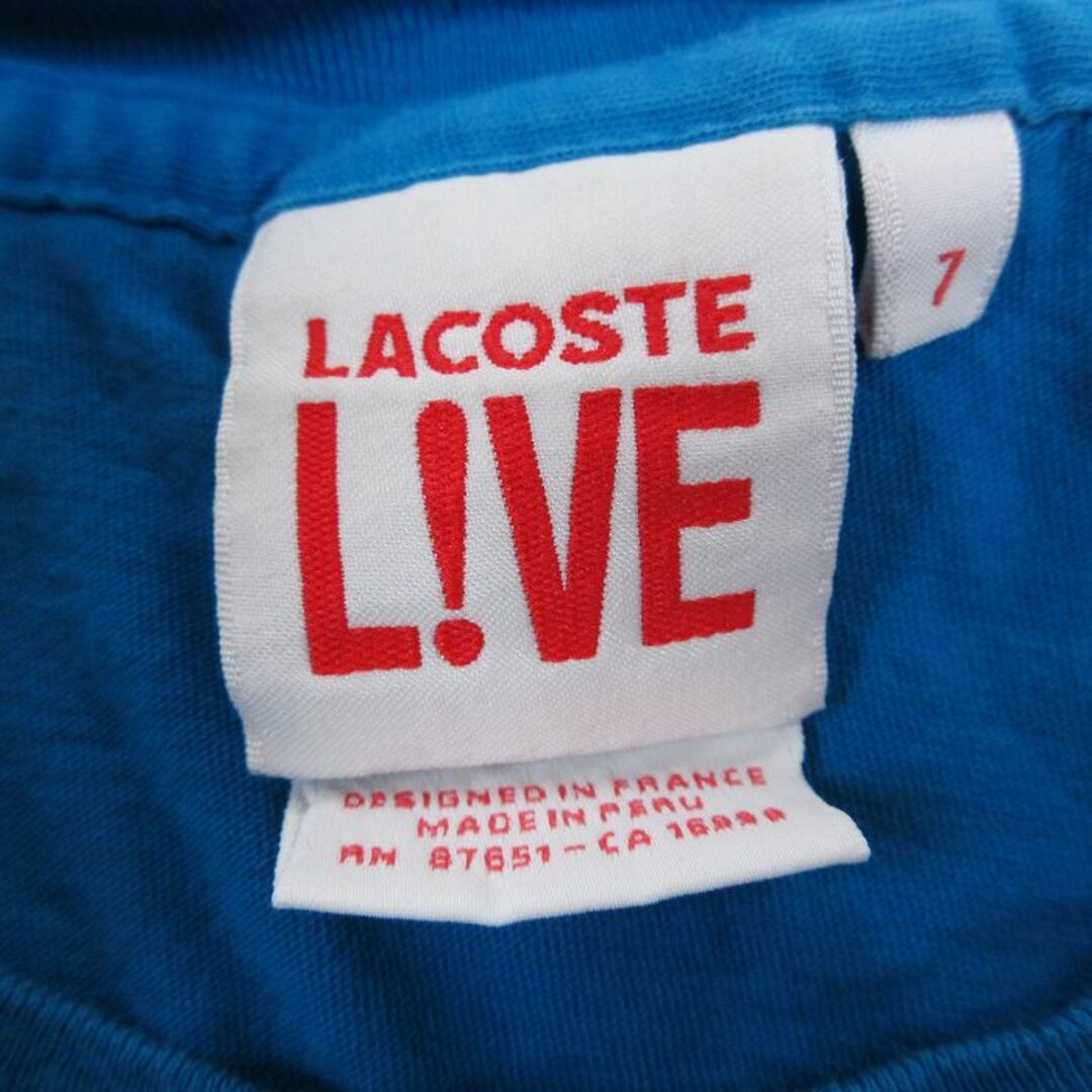 LACOSTE(ラコステ)のXL★古着 ラコステ LACOSTE 半袖 ブランド Tシャツ メンズ ワニ コットン クルーネック 青 ブルー 24feb27 中古 メンズのトップス(Tシャツ/カットソー(半袖/袖なし))の商品写真