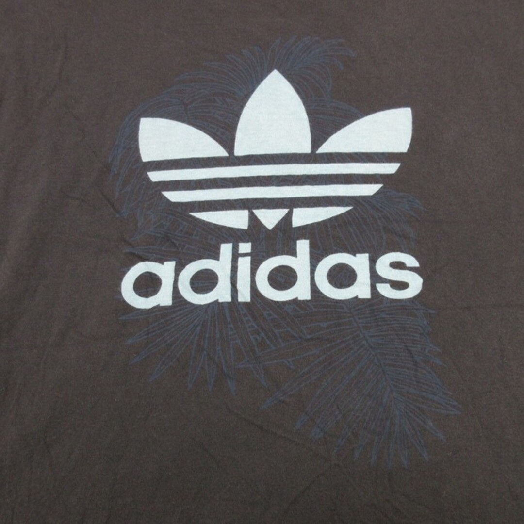 adidas(アディダス)のXL★古着 アディダス adidas 半袖 Tシャツ メンズ ビッグロゴ リーフ トレフォイル 大きいサイズ コットン クルーネック 黒 ブラック 24feb28 中古 メンズのトップス(Tシャツ/カットソー(半袖/袖なし))の商品写真