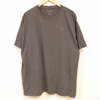 チャンピオン(Champion)のXL★古着 チャンピオン Champion 半袖 Tシャツ メンズ ワンポイントロゴ クルーネック 濃グレー 24feb28 中古(Tシャツ/カットソー(半袖/袖なし))