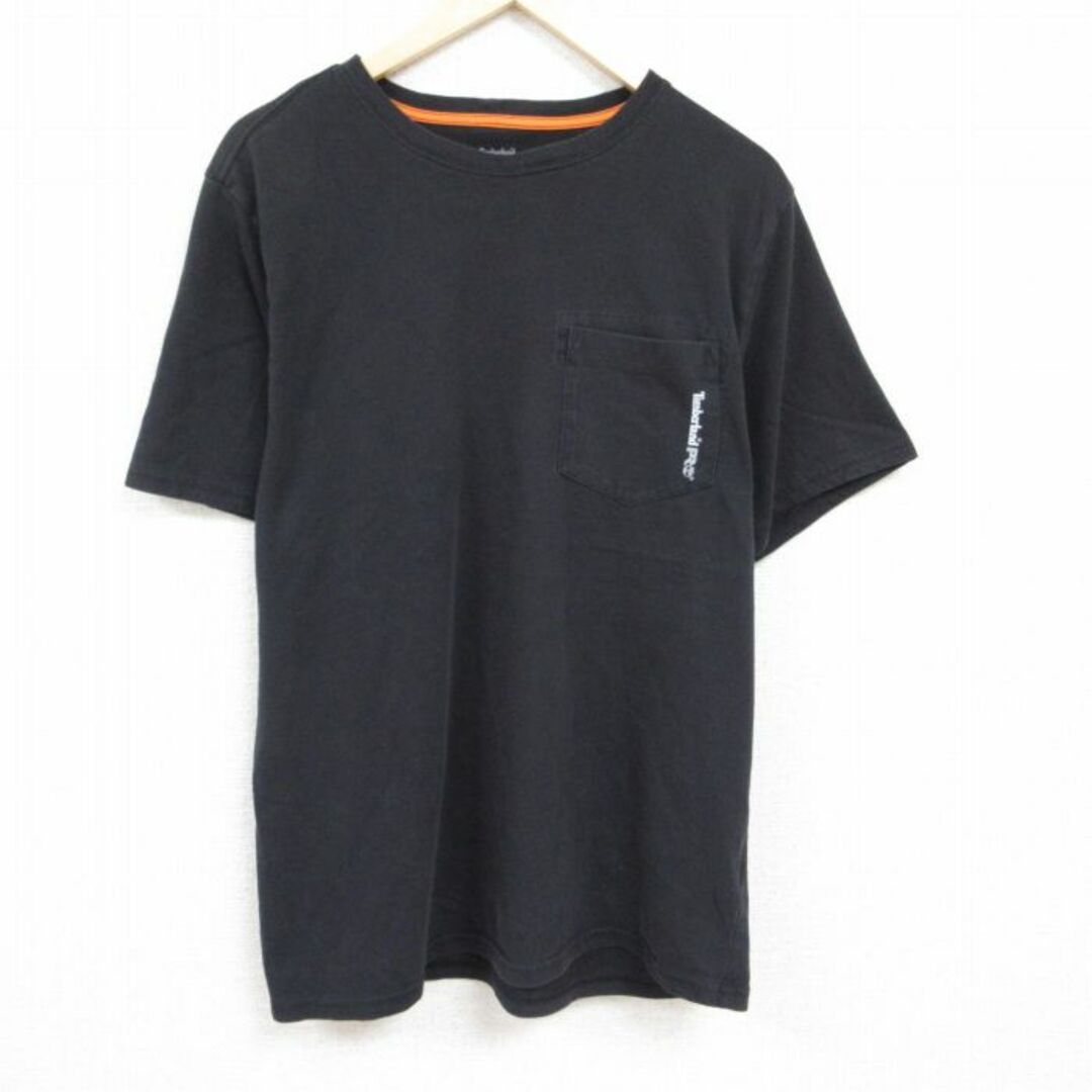 Timberland(ティンバーランド)のXL★古着 ティンバーランド Timberland 半袖 ブランド Tシャツ メンズ ワンポイントロゴ 胸ポケット付き クルーネック 黒 ブラック 24feb28 中古 メンズのトップス(Tシャツ/カットソー(半袖/袖なし))の商品写真